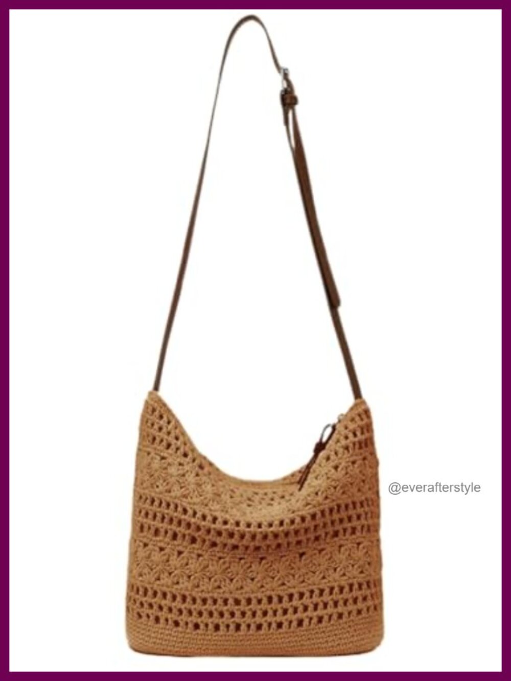 Crochet Hobo Bag Cotton Woven Slouchy Summer Beach Shoulder Tote